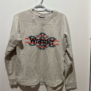 Wrangler Women's Graphic Crewneck Sweater - Cream and Multicolor